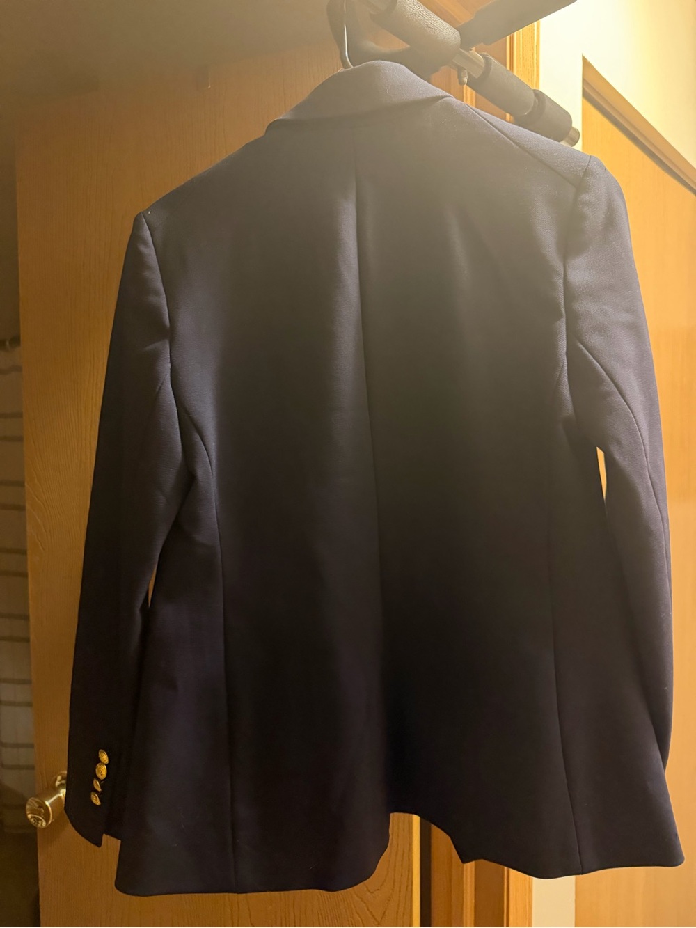 Express Women’s Navy Double-Breasted Blazer with Gold Buttons - Picture 6 of 8